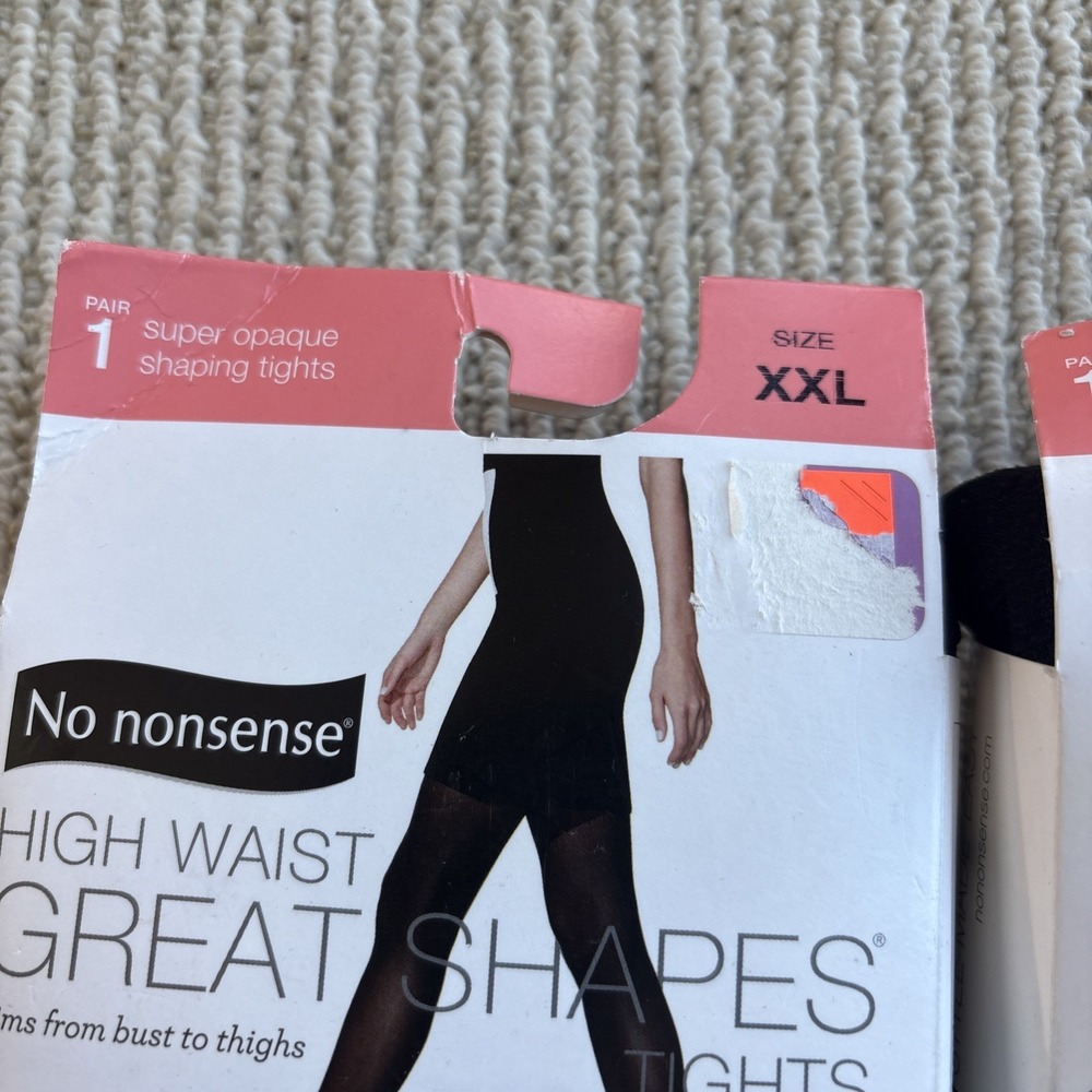 lot of 2 XXL  NO NONSENSE High Waist Great Shapes Tights Black super opaque - Picture 2 of 9